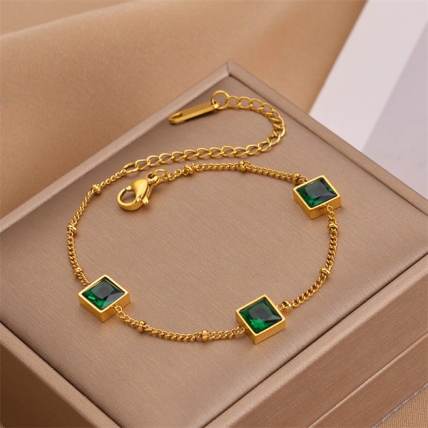 Green Zircon charm Bracelet